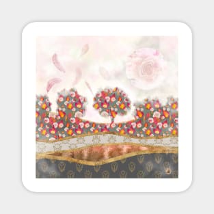Falling feathers and roses Magnet