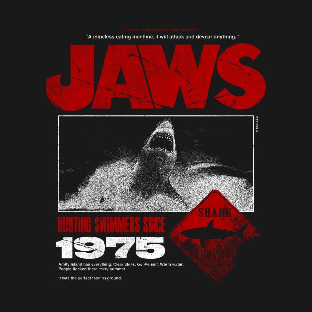 Jaws - Hunting Swimmers Since 1975 by Tee Cult