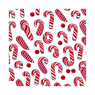 Cute Christmas Candy Cane Pattern. T-Shirt