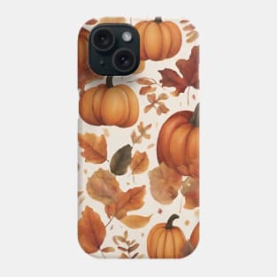 Fall Pattern Pumpkins and Leaves Phone Case