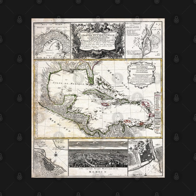 Old map of the Caribbean by MiRaFoto