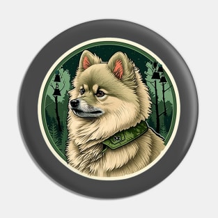 German Spitz Camouflage Motif Pin