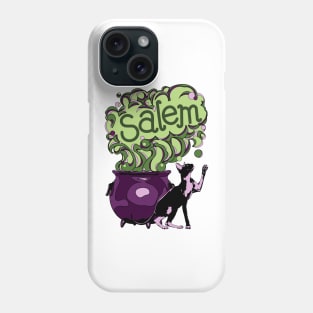 Salem MA Cat and Cauldron Phone Case