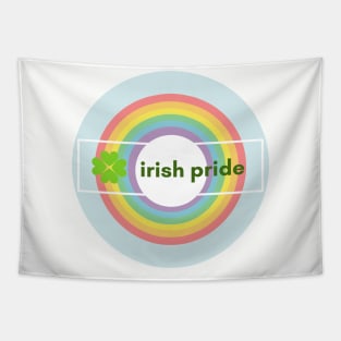 Irish Pride - St Patrick's Day Pride Rainbow Circle Clover Tapestry