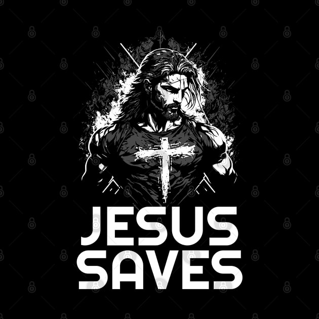 Jesus Saves, Jesus Hero by ChristianLifeApparel