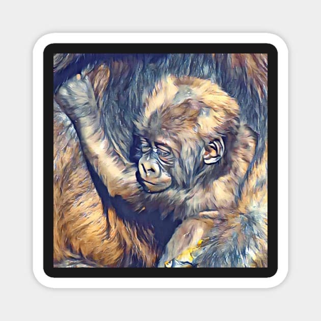 Western Lowland Gorilla baby Magnet by Sharonzoolady