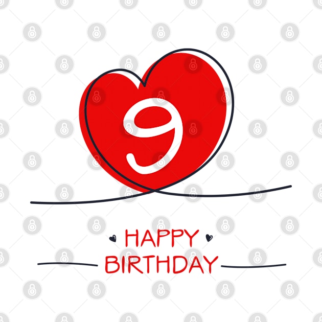 Happy 9th Birthday Design. by khaled