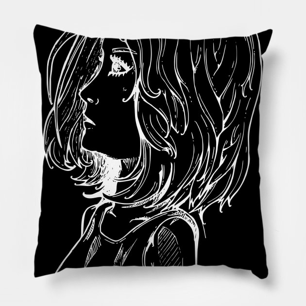 Portrait line art Pillow by TKDoodle