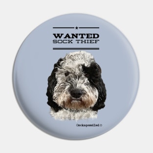 Cockapoo / Doodle Dog Sock Thief Pin