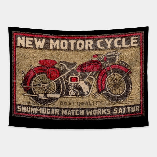 Vintage Motorcycle Design Tapestry by PsychedelicAstronaut