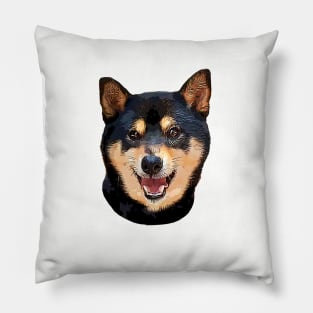 Shiba Inu black and tan dog Pillow