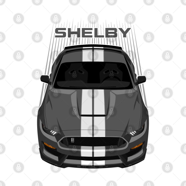 Ford Mustang Shelby GT350 2015 - 2020 - Magnetic Grey - White Stripes by V8social