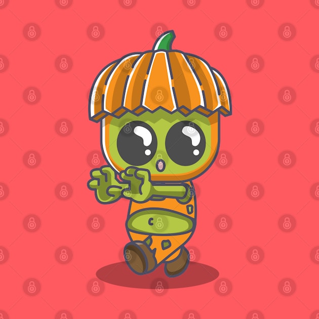 Cute pumpkin zombie by fflat hds