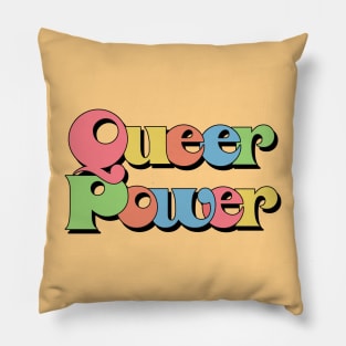 Queer Power / Original Retro Typography Design Pillow