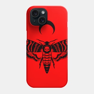 Death’s Head Moth Black and Red Phone Case