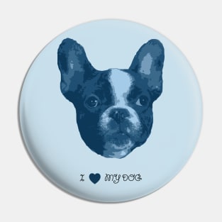 Dogs - French bulldog blue Pin