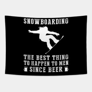 Shred and Sip: 'Snowboarding - Better Than Beer & Wine' Funny Tee Tapestry