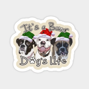 Christmas Boxer Dog Life Magnet