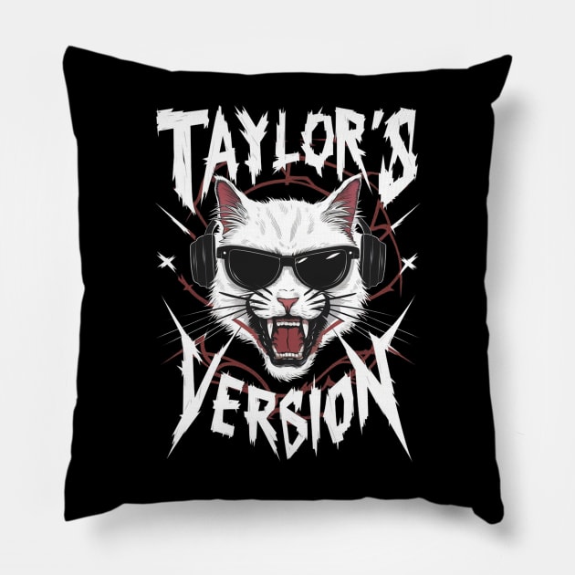 death metal taylors cat version Pillow by Aldrvnd