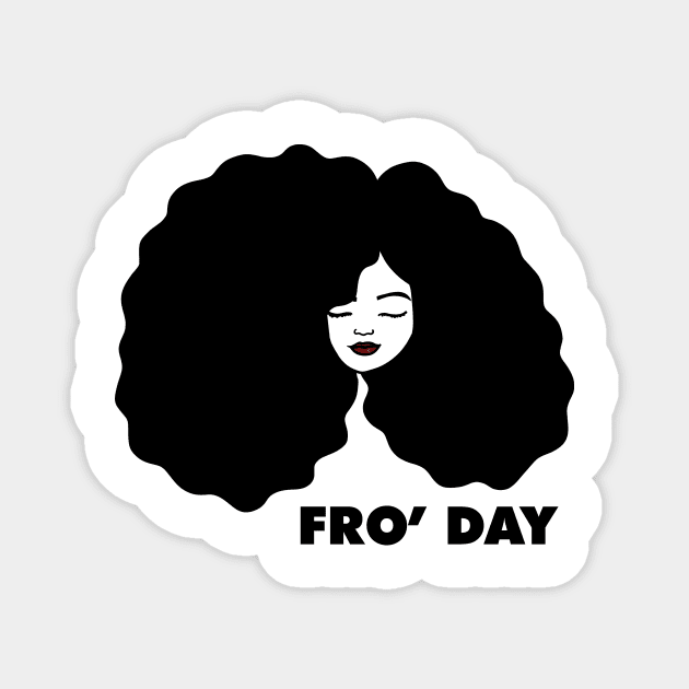 Fro Afro Hair Natural African Woman Magnet by logiamerch