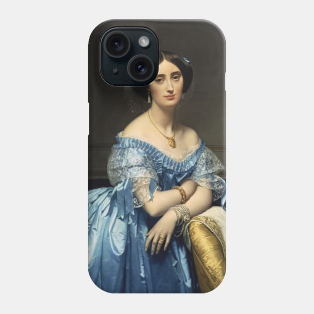 Josephine-Eleonore-Marie-Pauline de Galard de Brassac de Bearn, Princesse de Broglie by Jean Auguste Dominique Ingres Phone Case by Classic Art Stall