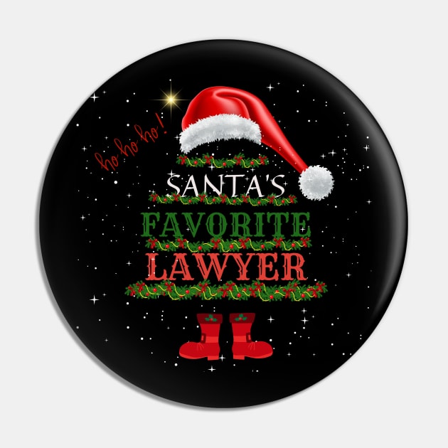 Santa's Favorite Lawyer Christmas Gift Pin by Positive Designer