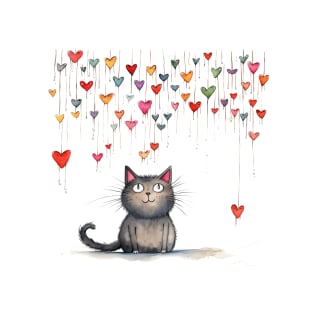 Cat Lover Valentine T-Shirt