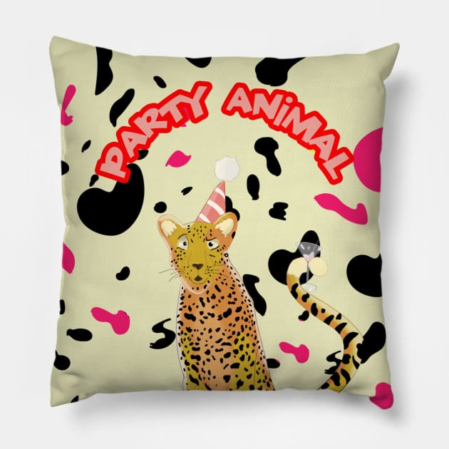 Party Animal - Birthday Party Card Pillow by Le petit fennec