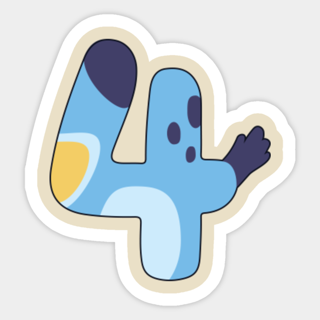 bluey 4th birthday bluey sticker teepublic