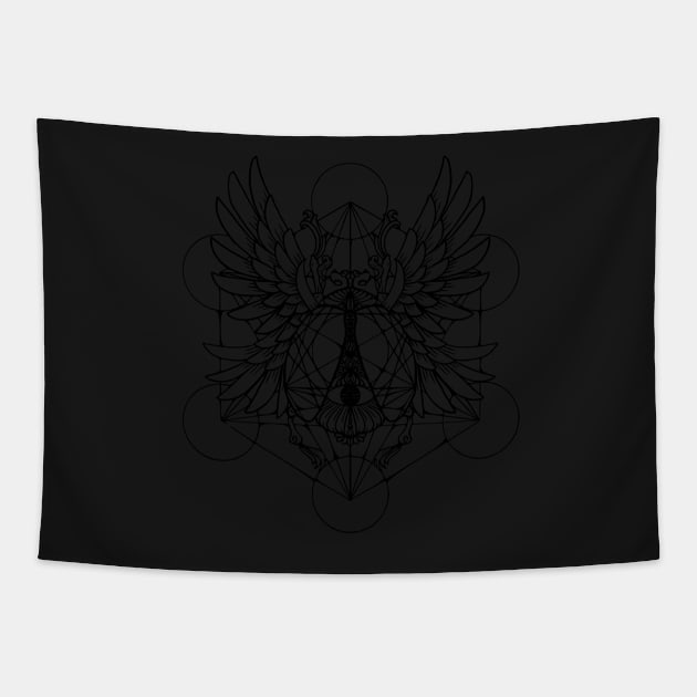 Sacred Geometry Scarab Tapestry by IdunArt