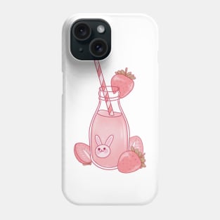 Strawberry milk with a straw Phone Case