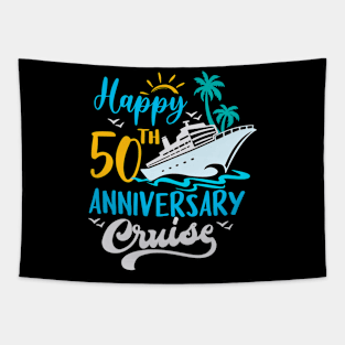 50th Wedding Anniversary - Happy 50th Anniversary Cruise Tapestry