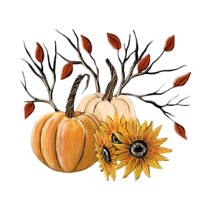 Pumpkins & Sunflowers Graphic T-Shirt