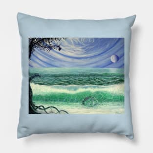 Alien planet seashore Pillow