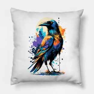 Black Crow Raven - Mystic Crow - I Love Ravens Pillow