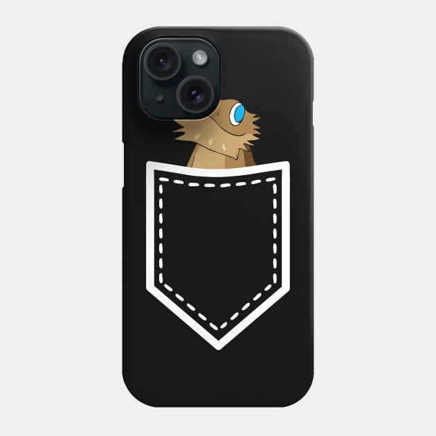 Bearded Dragon in Pocket Reptile Lovers Gift Cute Mom Dad Kids Phone Case by GraviTeeGraphics