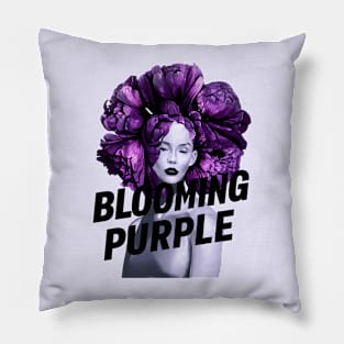 Blooming Purple Flower Head Woman Power Pillow