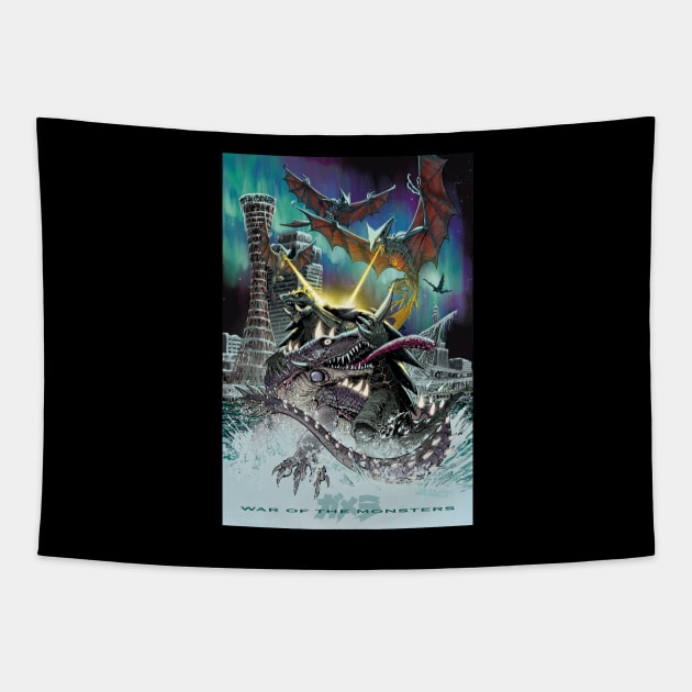 WAR OF THE MONSTERS! Tapestry by ZornowMustBeDestroyed