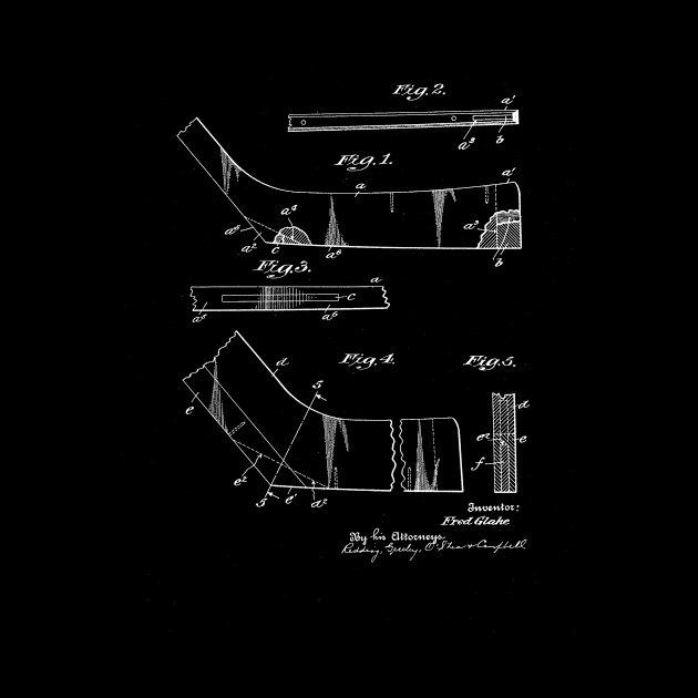 Hockey Stick Vintage Patent Drawing by TheYoungDesigns