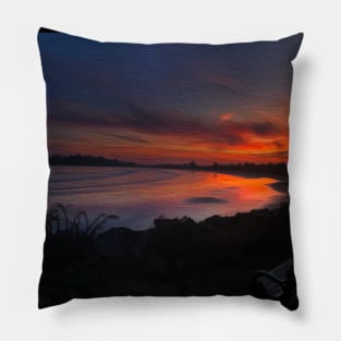 Nahant Beach Sunset Pillow