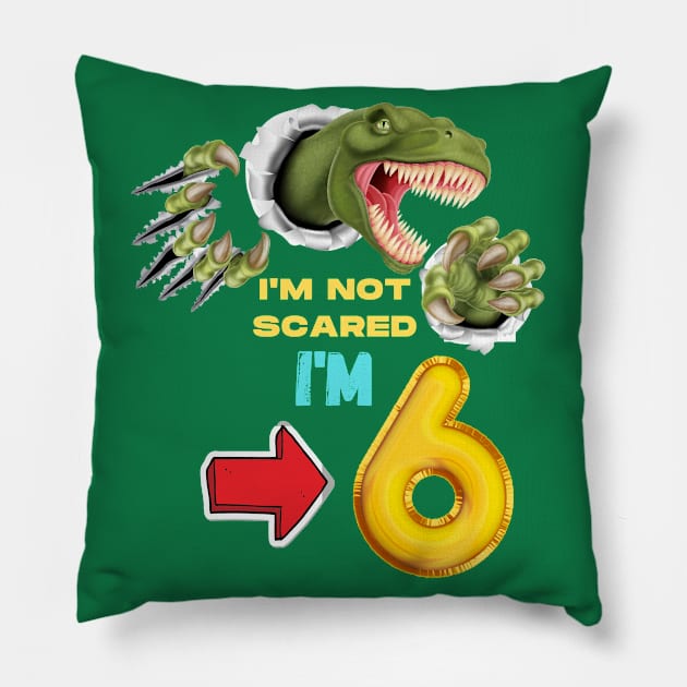 6th Birthday Dinosaur Pillow by ALBOYZ