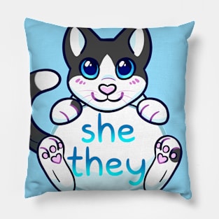 Kitty Pronouns - She/They Pillow