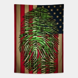 Fingerprint on the US flag Tapestry