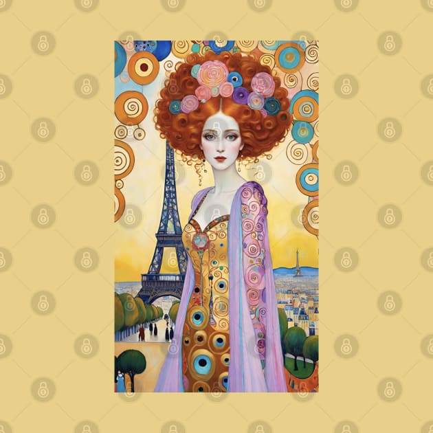 Gustav Klimt's Parisian Symphony: Inspired Eiffel Tower by FridaBubble