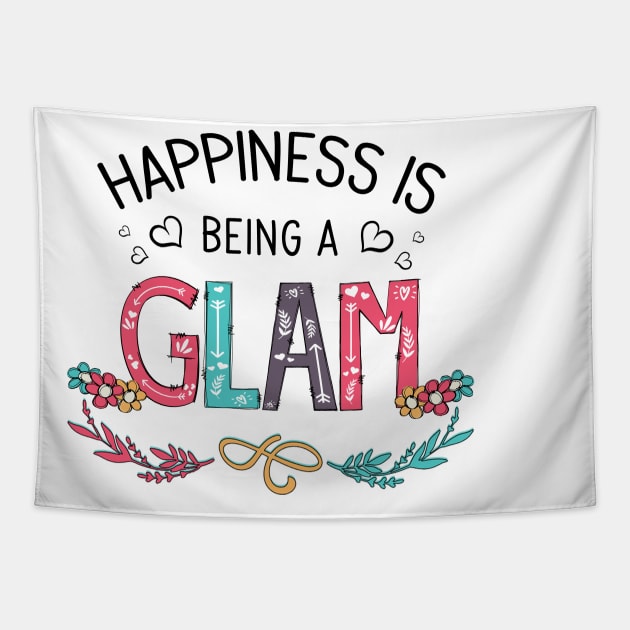 Happiness Is Being A Glam Wildflowers Valentines Mothers Day Tapestry by KIMIKA