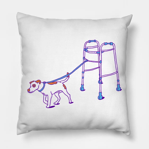 Dog walker Pillow by rodrigobhz