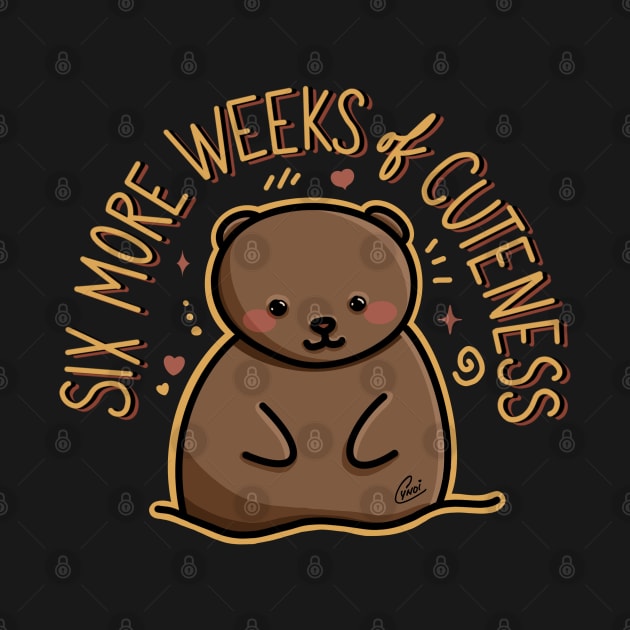 Six More Weeks of Cuteness - kawaii groundhog cutie by CyndiCarlson