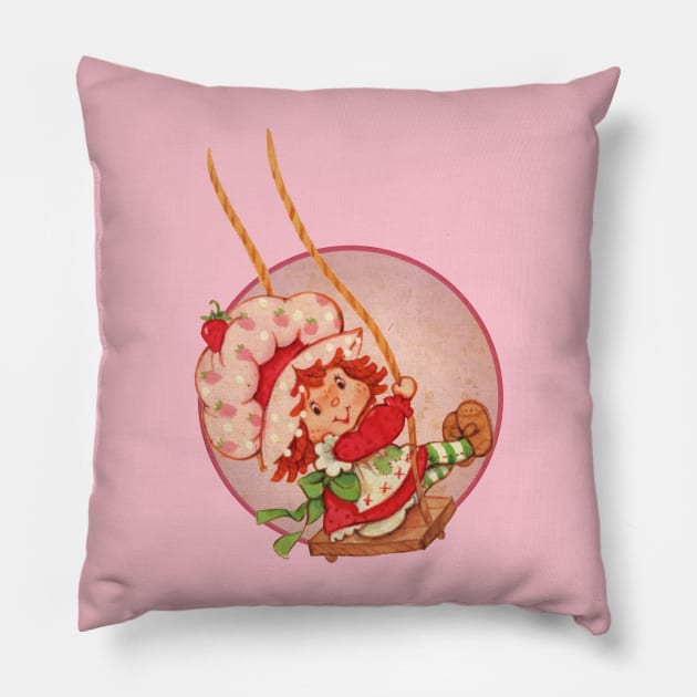 Vintage Strawberry  swings Pillow by fatkahstore