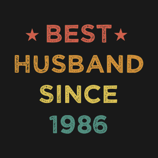 Best Husband Since 1986 Funny Wedding Anniversary Gifts Vintage T-Shirt