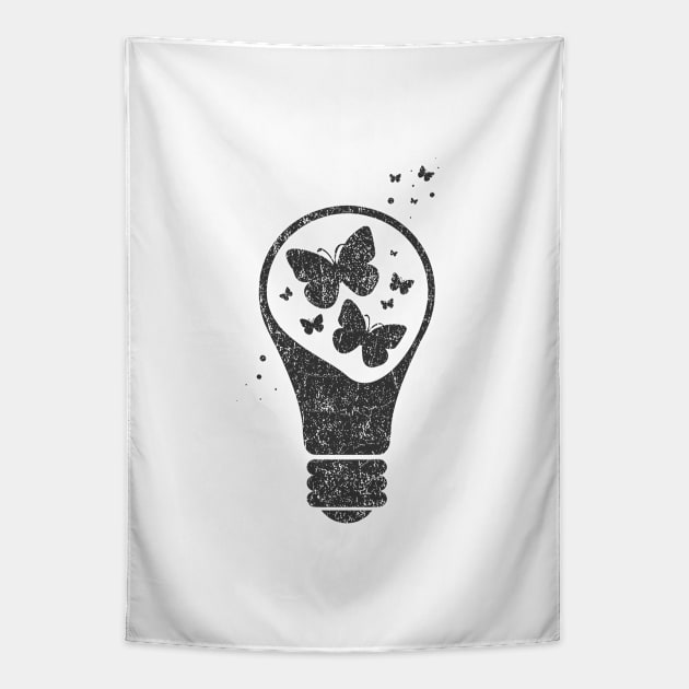 Light Bulb - Butterflies Tapestry by ORENOB